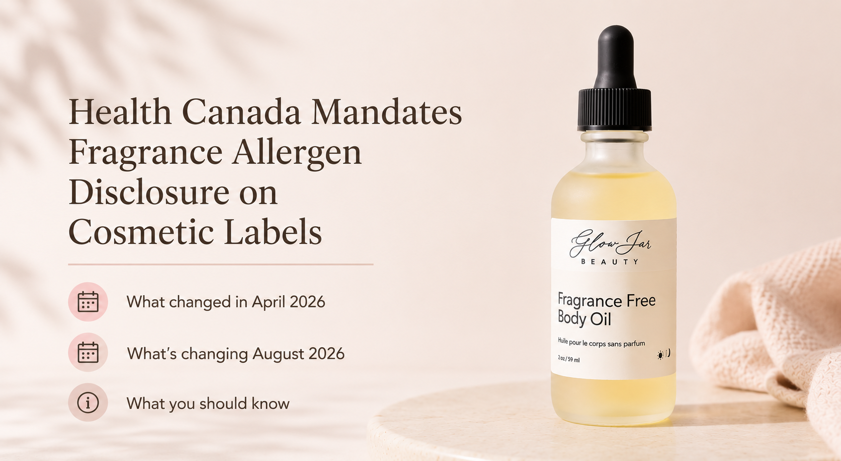 Fragrance Free Body Oil Glow jJar Beauty