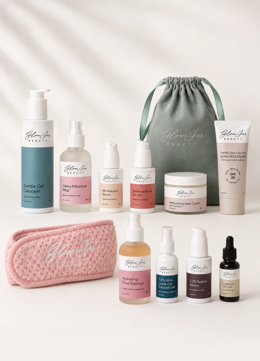 Full Founders Routine Products Glow Jar Beauty Bundle