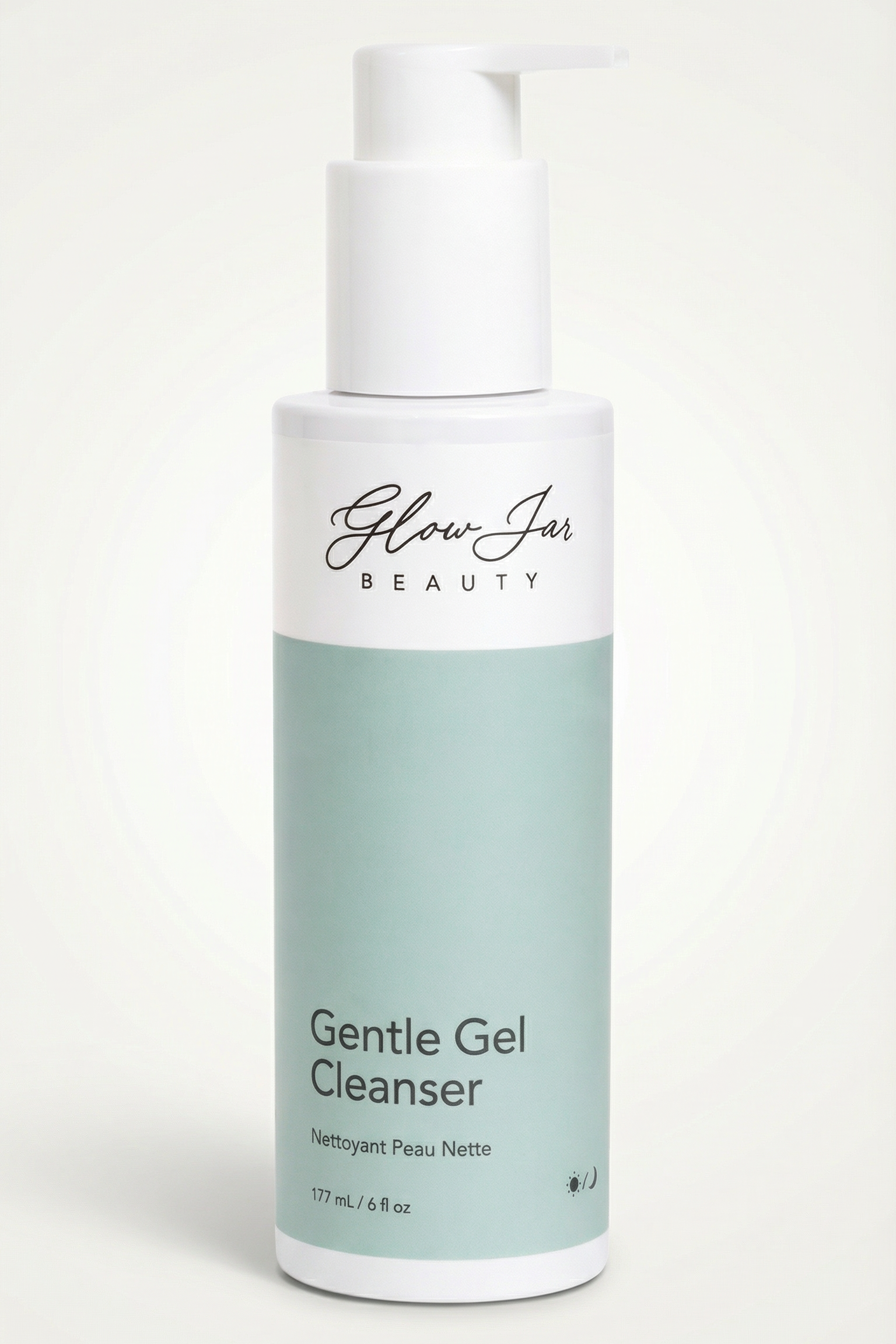 Glow Jar Beauty Gentle Gel Cleanser bottle on a white background