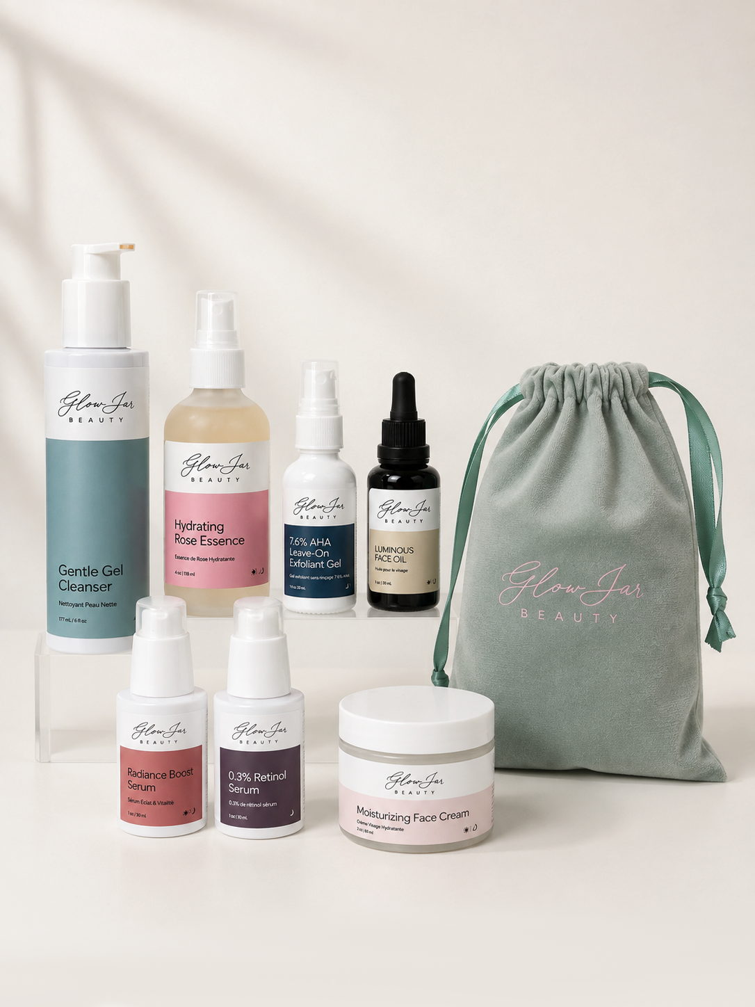 Glow Jar Beauty Founder PM Routine Products .1