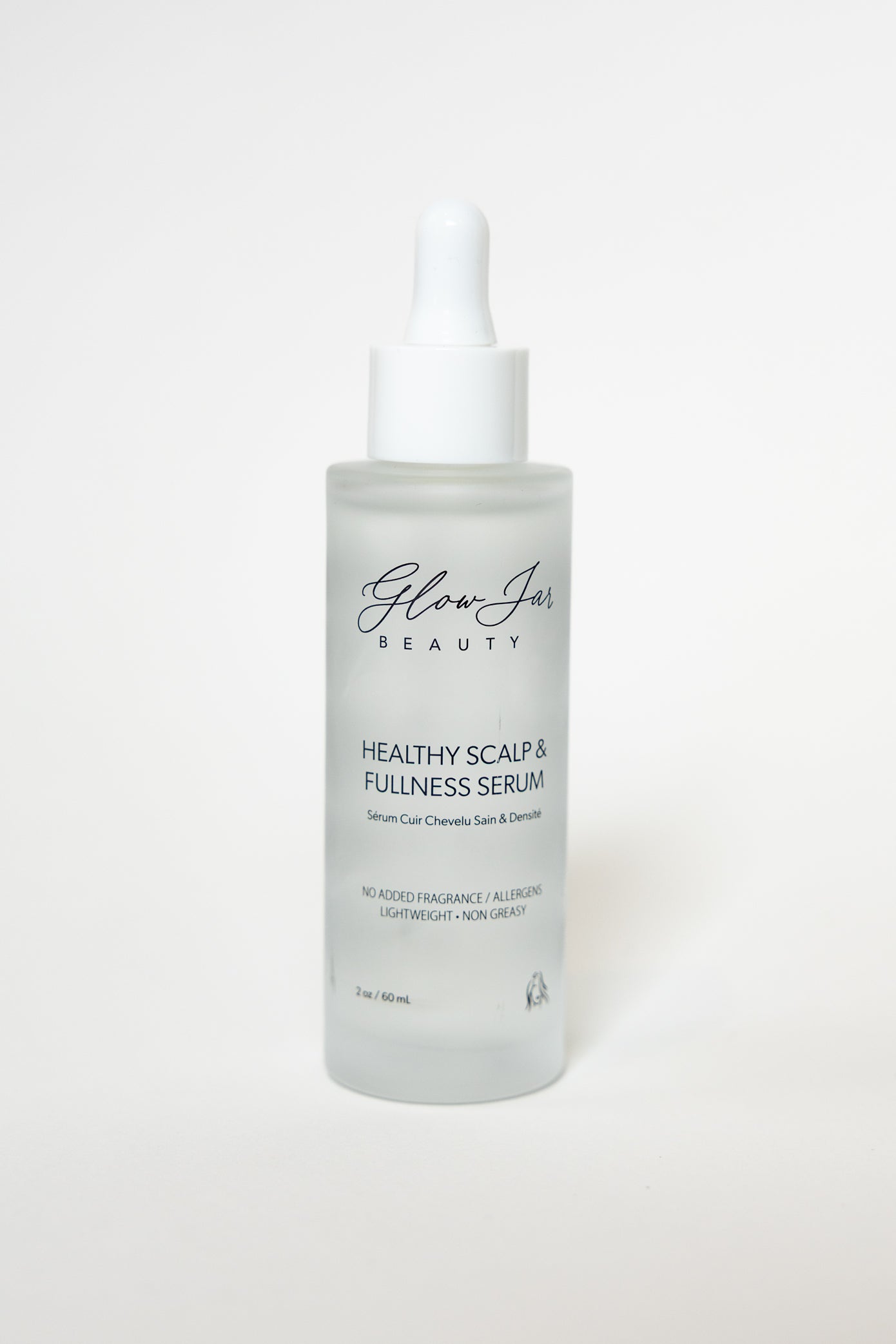 Glow Jar Beauty Healthy Scalp & Fullness Serum bottle on a white background